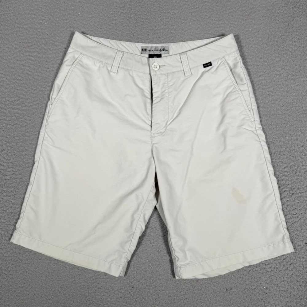 Travis Mathew Shorts Mens 30‎ Gray Hybrid Golf Casual Preppy Performance Logo